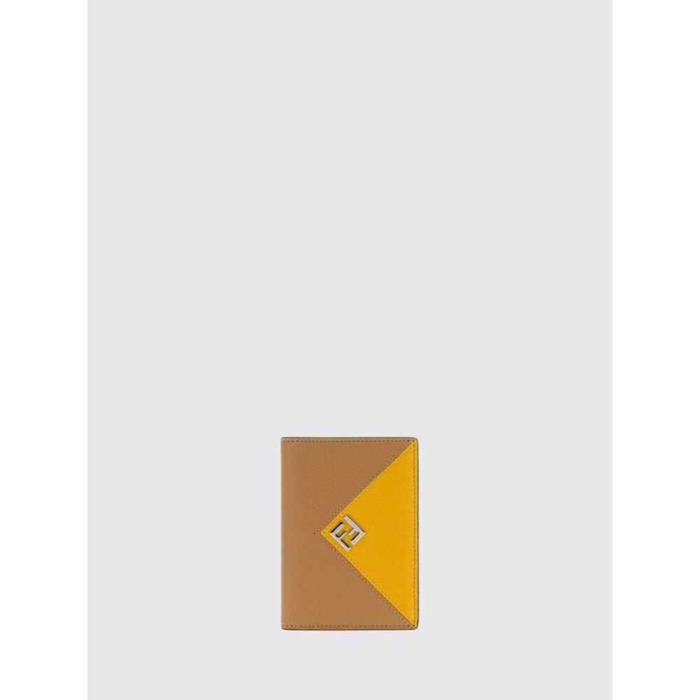 Fendi Men Fendi Lui Bifold Card Holder In Grained Leather With Ff Monogram